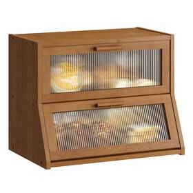520-ch-dtxb0x Ghwie Double Layer Bamboo Bread Box For Kitchen Counter Large Capacity