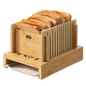 520-pd-mbq Ghwie Bamboo Bread Slicer With Adjustable Guide And Tray For Homemade Cakes