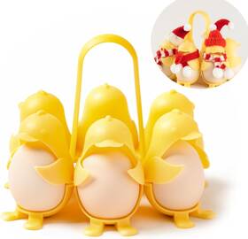 Giveroo 751069633578 Yellow Duck Design Cooks 6 Eggs At A Time Dishwasher Safe Hard Boiled Egg Hold
