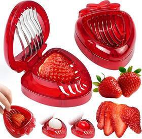 Gjv 726084835535 Strawberry Slicer/cutter/corer Huller Fruit Leaf Stem Remover Tools