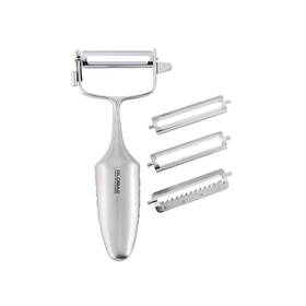 Global 634041243647 Stainless Steel 3-way Peeler With Interchangeable Blades