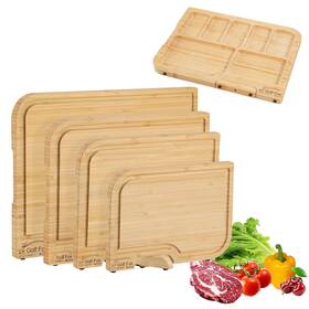 Bcb001 Golffox 4-pcs Bamboo Cutting Board Set Wood For Kitchen With Innovativ