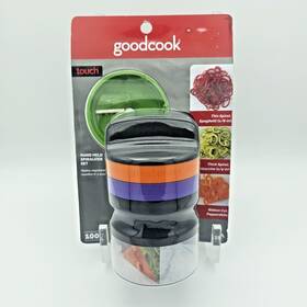 Good Cook 076753108072 Goodcook Bpa Free 3 In 1 Stainless Steel Bladehand-held Veggie Spiralizer Set