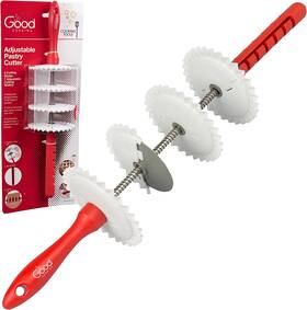 Good Cooking 656103026814 Adjustable Pastry Wheel Cutter With 4 Different Interchangeable Slicers