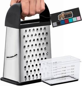 Gorilla Grip 840029651162 Xl 4-sided Cheese Grater With 9.2 Inch X 5 Black