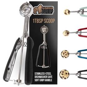 Gorilla Grip 840029685488 Stainless Steel Cookie Scoop For Baking 1 Tbsp Multipurpose Melon Baller M