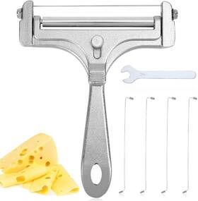 57097 Gosknor 6pcs Cheese Slicer Kit Stainless Steel Wire Cutter M Frosted Silver