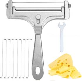 E58177 Gosknor Stainless Steel Wire Cheese Slicer Handheld Cutter With 8 Silver