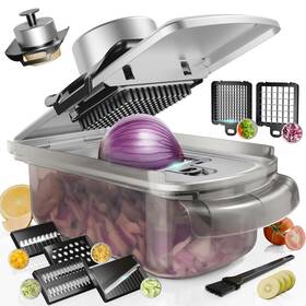 Gotravel2 749346950999 Vegetable Chopper Stainless Steel 9-in-1 Mandoline Food Slicer For Kitchen