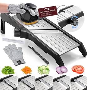 C396kkbku3 Gramercy Kitchen Company Food Slicer With Cut-resistant Gloves-mandoline For Vegetables Cutting