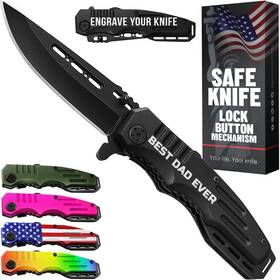 6681-bde Grand Way Best Dad Ever Knife Mens Gifts Ideas For Him Cool Engraved Pocket Sh