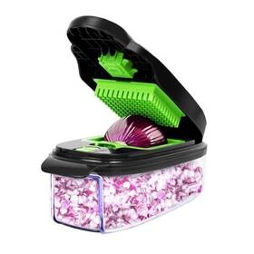 Hf5-04 Guangzhou Aishujie Technology Electronics Co. Ltd Vegetable Chopper With 8 Blades - Veggie And Food 10 In 1 Black/green
