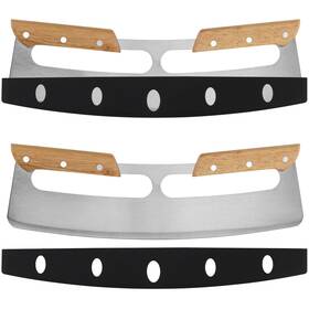 Hakzeon 752496808652 2 Pcs 14 Inch Stainless Steel Pizza Cutter Rocker Slicer Knife Wheel