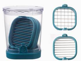 Hbx2501-03 Halteoly Fruit Slicing Cup - 2 In 1 High Speed Cutter For Dark Blue