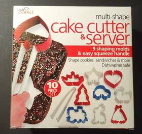 01855 Handy Gourmet Multi-shape Cake Cutter And Server 9 Shaping Molds Easy Squeeze Ha