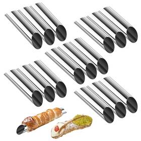 Hanmir 955361358458 Cannoli Tubes 5 Inch Large Stainless Steel Forms Non-stick Cream Horn