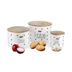 Com13326 Hazel White Food Grade Kitchen Storage Container Onion Potato Garlic Hold