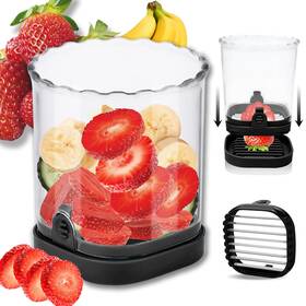 Hendiy 719645214290 Strawberry Slicer With Stainless Blades Egg And Fruit Cup For Banana Cucumber