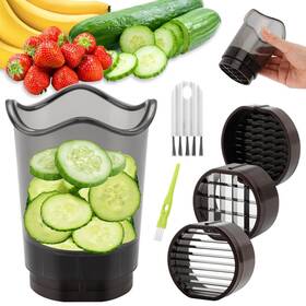 22423312 Herxsin 2 In 1 Strawberry Slicer With Stainless Blades Egg Fruit Cup For Bana