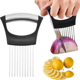 Hflyjpyw 727458250435 Onion Holder For Lemon Slicer 3.7 Inch L X 0.6 W 5.6 H Silver