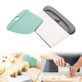 Holyenten 610321946385 2 In 1 Bench Scraper And Dough Cutter - Stainless Steel Pastry For Brea