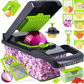 Homefinesse 711181841527 Vegetable Chopper 16-in-1 Multifunctional Food 8 Blades Slic