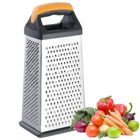 22414664 Homfanseec Cheese Grater 4-sided Box With Handle 9.25inch Yellow And Black