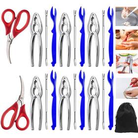 Homokus 617256007754 Seafood Tools 21 Pcs Nut Crab Crackers Set Including 6 Leg L