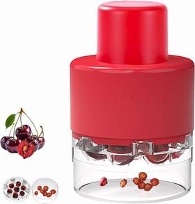 Honbuty 666791047169 Cherry Pitter Heavy-duty 7-in-1 Olive And Pitters Corer Tool Wine Red