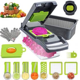 Kc001-hdus Houpda Vegetable Chopper Slicer Dicer 12 In 1 Mandoline Onion Manua