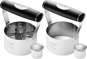 Zh1-db Hulisen Donut Cutter And 3.5 Inch Biscuit Set Of 2 With Soft Grip Handle