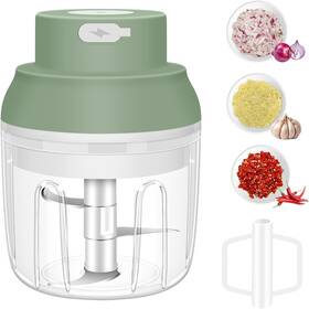 Hviww 313099441440 Mini Electric Food Chopper 250ml Usb Garlic Onion Grinder With Egg Beater Green