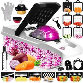 A001 Hybizejz Vegetable Chopper 26-in-1 Multi-functional Slicer With Container White And Black
