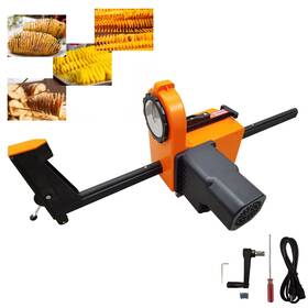 056052 Intbuying Electric And Manual Potato Tower Twister Spiral Tornado Cutter Curly Fries