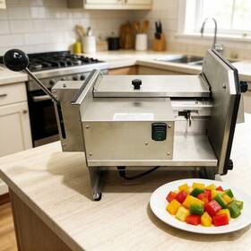 153231 Intbuying 6mm Stainless Vegetable Dicer Food Chopper Fruit Veggie Electric Dicing Machine