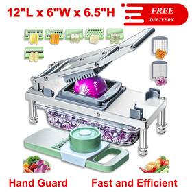 Ipovipo 646437273350 Stainless Steel Vegetable Chopper - 8 Blades Onion Dicer Food Cutter And Grater