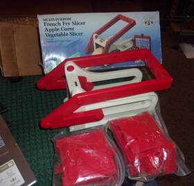 Its A Doozy In The Kitchen 732887688209 1990 Red Slicer / Corer Set - French Fries