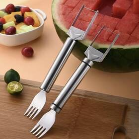 Jadedjaded 705353772122 2 Pack Watermelon Fork Slicer Cutter Tool 2-in-1 Stainless Steel Fruit