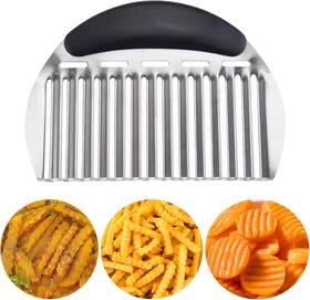 Jayvar 705353298103 Large Crinkle Cutter Wavy Slicer Stainless Chopper For Fries Veggies