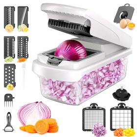Jayvar 719645215921 Vegetable Chopper For Mandoline Slicer 15-in-1 Veggie Choppers Cheese Grater