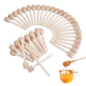 245010 Jiabeius 50 Pack Wooden Honey Dipper Sticks 4 Inch Mini Stirrer Stick Small Ho
