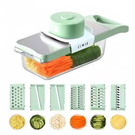 Jianglai 721545767271 Vegetable Chopper Mandoline Food Slicer Cutter With Handheld Container 6 Bl