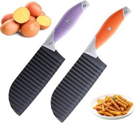 Jjoo 445045554515 2 Pcs Crinkle Cutter Knife Stainless Steel For Veggies Fre