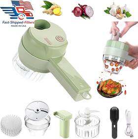 Jocaluyia 711181082074 4 In 1 Handheld Electric Vegetable Cutter Set Multifunctional Mini Gri