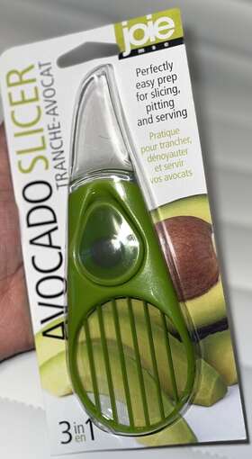 Joie 067742312174 3 In 1 Avocado Slicer Green Kitchen Gadget Fruits Plastic Blade