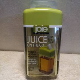Joie 067742600073 Msc Juice On The Go Reusable Refillable Box With Straw 6.25 Oz Green