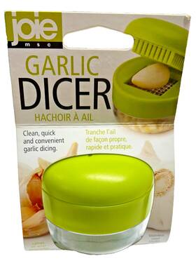 Joie 067742876355 Garlic Dicer With Stainless Steel Blades Msc Glass Bowl Cleaning Grid New