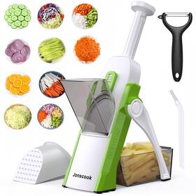 Jonscook B0dy43jwz2 Safe Mandoline Slicer For Kitchen Adjustable Thickness 0.1-8 Mm 5 In 1