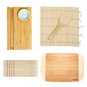 Jck005 Joyce Chen 4-piece Sushi Bundle Includes Board Roller 10-pairs Bamboo Cho