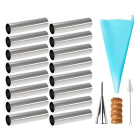 Tl-ecroimold-016 Joyeee 19 Pcs Cannoli Tubes Kits Stainless Steel